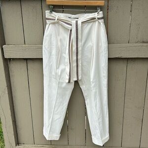 Blue Blanc Rouge Paris Pants Spring Summer White Trousers Sz EU 42